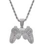 Moca Jewelry Iced Out Game Console Pendant 18K Gold Plated Bling CZ Simulated Diamond Hip Hop Necklace for Men Women