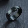 HIJONES Womens Mens Stainless Steel Spinner Ring Wedding Band Silver/Gold//Black/Rainbow