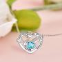 Distance I Love You to The Moon and Back Necklace 925 Sterling Silver Heart Pendants Jewelry for Women Mother Wife Girlfriend with Jewelry Gift Box