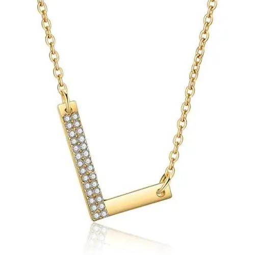 SHERLOVE Gold Initial Necklaces for Women,18k Real Gold Plated Sideways Initial Necklace Diamond Letter Pendant Necklace for Women Girls Personalized Name Necklace Trendy Jewelry SHERLOVE Gold Initial Necklaces for Women,18k Real Gold Plated Sideways Initial Necklace Diamond Letter Pendant Necklace for Women Girls Personalized Name Necklace Trendy Jewelry