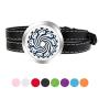 Essential Oil Diffuser Bracelet Stainless Steel Aromatherapy Locket Bracelets Leather Band with 8 Color Pads,Birthday Gift for Women Girls Mom
