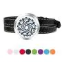 Essential Oil Diffuser Bracelet Stainless Steel Aromatherapy Locket Bracelets Leather Band with 8 Color Pads,Birthday Gift for Women Girls Mom