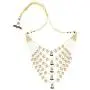 Mehrunnisa Rajwada Paanch Lada kundan Pearls & Green Stones Necklace & Earrings Set (Free Kaan Chain)