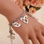 YouU The Mortal Instruments City of Bones Inspired Angelic Power Rune Symbols Bracelet and Necklace Set with Jewelry Box-Silver