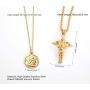Xiaoke Love Guardian Angel Necklace for Women Girls,18K Gold Plated Angel Necklace, Unique Couple Cherub Necklace for Him and Her -with Display Box