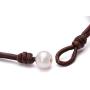 Single Cultured Freshwater Pearl Bracelet Handmade Leather Pearl Jewelry for Women Girls 7