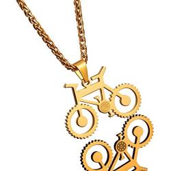 UMtrade Bicycle Jewelry Men Cycling Enthusiast Pendant Stainless Steel Bike Necklace