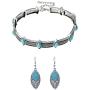 3 Pcs/Set Bohemian Turquoise Choker Necklace Drop Dangle Earrings Set Handmade Vintage Statement Pendant Drop Necklace Gothic Punk Boho Short Collar Necklace Jewelry Set for Women and Girls