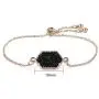 Women Girls Link Bracelet Silver Gold Plated in Faux Druzy Stone Sparkly Hexagon Quartz Adjustable Bracelet