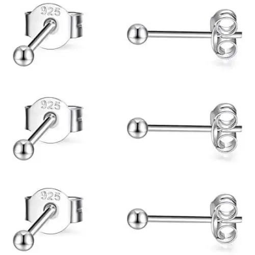 Sterling Silver Stud Earrings for Women Girls- 3 Pairs of 2mm Tiny Ball Stud Earrings Round CZ Cubic Zirconia Earrings Pearl Earrings Set Cartilage Small Tragus Earrings Nose Lip Rings Sterling Silver Stud Earrings for Women Girls- 3 Pairs of 2mm Tiny Ball Stud Earrings Round CZ Cubic Zirconia Earrings Pearl Earrings Set Cartilage Small Tragus Earrings Nose Lip Rings