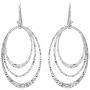 Ellen Tracy Sterling Silver Tri Color Dangle Earrings