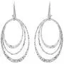 Ellen Tracy Sterling Silver Tri Color Dangle Earrings