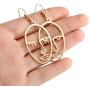 Top Plaza Face Abstract Gold Fun Statement Dangle Drop Earrings Fashion Hollow Face Hand Shape Hoops Stud Earrings for Women Teens Girls