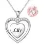Sterling Silver Heart Personalized Custom Name Necklace Script Initial Nameplate I Love You to the Moon and Back Necklace Jewelry for Women Sterling Silver Heart Personalized Custom Name Necklace Script Initial Nameplate I Love You to the Moon and Back Necklace Jewelry for Women