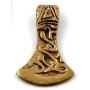 LynnAround Bronze Engraved Viking Celtic Knot Axe Head Thors Hammer Mjolnir Norse Pendant for Necklace Jewelry