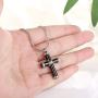 BAIYIDE Stainless Steel Cross Memorial Cremation Jewelry for Ashes Urn Pendant Necklace Keepsake Jewelry for Women & Men