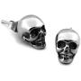 Warvik Biker Skull Stud Earrings Gothic Punk Skeleton Dangle Hip Hop Accessories, Stainless Steel Jewelry Mens Womens