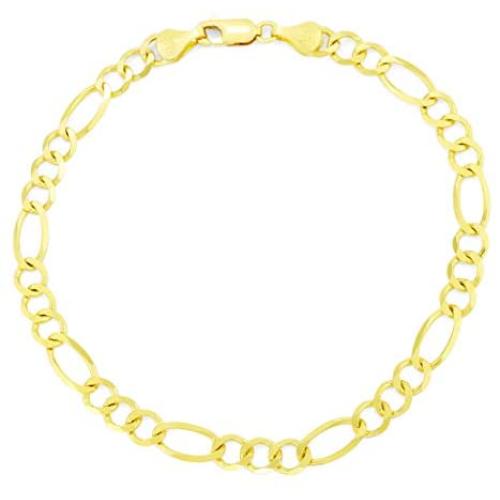 Nuragold 14k Yellow Gold 5.5mm Figaro Chain Link Bracelet, Mens Womens Jewelry Lobster Lock 7'' 7.5'' 8'' 8.5'' 9''
