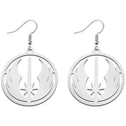 AKTAP Movie Inspired Jewelry Jedi Order Pendant Dangle Earrings for Movie Fans