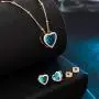 Swarovski Crystal Heart Pendant Necklace Earrings for Women 14K Gold Plated Hypoallergenic Jewelry Set Swarovski Crystal Heart Pendant Necklace Earrings for Women 14K Gold Plated Hypoallergenic Jewelry Set