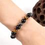 INENIMARTJ 2PCS Hematite Magnetic Therapy Bracelet for Men Women,Triple Protection Bracelet Hematite Beads+Black Obsidian+Tigers Eye Stone Bracelets