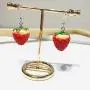 Ji Sheng Cute and Sweet Big 3D Strawberry Dangle Drop Earrings for Women Girls Fashion Jewelry Ji Sheng Cute and Sweet Big 3D Strawberry Dangle Drop Earrings for Women Girls Fashion Jewelry