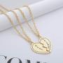 MJartoria BFF Necklaces for 2 Split Heart Weirdo 1 Weirdo 2 Best Friends Forever Pendant Friendship Set (Best Friends-Blue) (Best Friends-Gold)