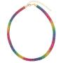 ZITULRY Crystaldust Choker Necklace for Women Rainbow Colored Rhinestone Beaded Choker Necklace for Girls