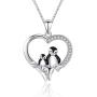 CHENGHONG 925 Sterling Silver Penguin Heart Pendant Cute Animal Necklace Penguin Necklace Jewelry Birthday Gifts for Women, Daughters, Loved Ones