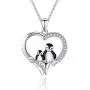 CHENGHONG 925 Sterling Silver Penguin Heart Pendant Cute Animal Necklace Penguin Necklace Jewelry Birthday Gifts for Women, Daughters, Loved Ones CHENGHONG 925 Sterling Silver Penguin Heart Pendant Cute Animal Necklace Penguin Necklace Jewelry Birthday Gifts for Women, Daughters, Loved Ones