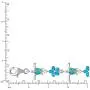 Honolulu Jewelry Company Sterling Silver Turtle and Flower Bracelet with Simulated Blue Opal