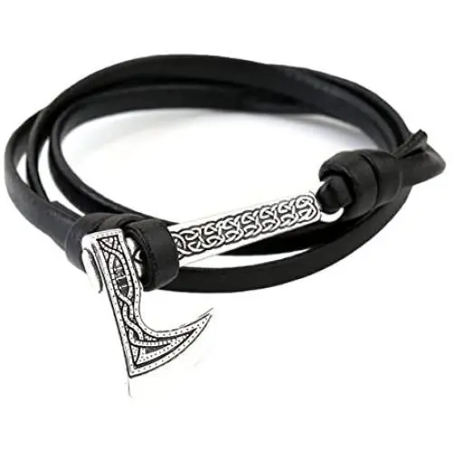 Dawapara New Simple Viking Axes Anchor Celtic Knot Pendant Bracelet Amulet Jewelry for Men 7.87'' Dawapara New Simple Viking Axes Anchor Celtic Knot Pendant Bracelet Amulet Jewelry for Men 7.87''