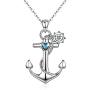 Anchor Necklace, Sterling Silver Anchor Pendant Sailor Necklace Nautical Jewelry Anchor Jewelry for Women Gifts for Best Friend (Silver1)