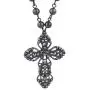 Lux Accessories Classic 80s Gothic Black Rosary Cross Beaded Pendant Necklace Lux Accessories Classic 80s Gothic Black Rosary Cross Beaded Pendant Necklace