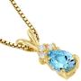 14 Karat Yellow Gold Pear Shape 0.50 Carats Aquamarine Diamond Pendant