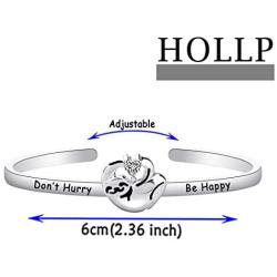 HOLLP Lazy Sloth Jewelry Gift for Sloth Lovers Dont Hurry Be Happy Bracelet for Women Girls Lazy Sloth Animal Gifts for Mom Aunt Friends