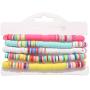 Boderier Heishi Bracelet Set Stack Rainbow Vinyl Disc Bead Surfer Stretch Bracelet Summer Beach Bracelet Jewelry