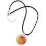 Suvani Jewelry Hand Blown Venetian Murano Glass Stardust Round Puff Pendant Necklace, 18-20 inches