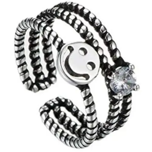 kelistom Silver Smile Face Open Ring for Women Men Adjustable Wide Smiling Statement Ring Fashion Party Jewelry kelistom Silver Smile Face Open Ring for Women Men Adjustable Wide Smiling Statement Ring Fashion Party Jewelry