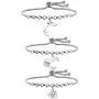 FUSTMW 3 Sister Bracelets Big Sis Middle Sis Little Sis 3 Pieces Matching Heart Bracelets of 3 Sister Jewelry Gift for Best Friends 9 Inch Adjustable Chain