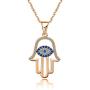 sloong 925 Sterling Silver Evil Eye Hamsa White Blue Cz Womens Pendant Necklace…