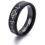 Heartbeat Rings for Couples I Love You Matching Promise Rings Wedding Bands Sets for Him and Her with Box Stainless Steel Comfort Fit