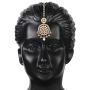Aheli Ethnic Faux Kundan Drop Pearl Beads Dangle Earrings Maang Tikka Set Bollyood Wedding Party Fashion Jewelry for Women