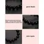 Natural Gemstone Semi Precious Round Beads Bracelet 8mm Handmade Stretch Bracelet Unisex Jewelry (AAA Black Agate) Natural Gemstone Semi Precious Round Beads Bracelet 8mm Handmade Stretch Bracelet Unisex Jewelry (AAA Black Agate)