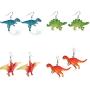 Mountainer 4 Pairs Cute Dinosaur Animals Drop Earrings Punk Party Cool Earrings for Women Girl Funny Jewelry Creative Gift