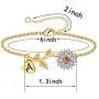 Anoup Initial Sunflower Bracelets for Girls Women, 14k Gold Plated Sunflower Bracelets Initial Bee Sunflower Charm Bracelets Sunflower Jewelry Sunflower Gifts for Girls Women Gold White Gold Anoup Initial Sunflower Bracelets for Girls Women, 14k Gold Plated Sunflower Bracelets Initial Bee Sunflower Charm Bracelets Sunflower Jewelry Sunflower Gifts for Girls Women Gold White Gold