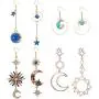 LOYALLOOK 4 Pairs Bohemia Moon and Star Earth Hollow Asymmetric Earrings for Women Crystal Long Drop Dangle Earring Jewelry LOYALLOOK 4 Pairs Bohemia Moon and Star Earth Hollow Asymmetric Earrings for Women Crystal Long Drop Dangle Earring Jewelry