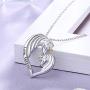 Bolelis Unicorn Necklace for Women Girl - Sterling Silver Cute Mother Daughter Horse in Heart Pendant Necklace Jewelry,Rolo Chain 18 Inches (Unicorn Necklace)