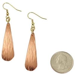 Chased Copper Long Tear Drop Earrings By John S Brana Handmade Jewelry Durable Copper Earrings