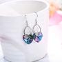 KesaPlan Purple Blue Heart Dangle Earrings for Women Made with Swarovski Crystals Drop Earrings Hypoallergenic Hooks Love Jewelry Gift